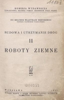 Budowa i utrzymanie dróg. 2, Roboty ziemne