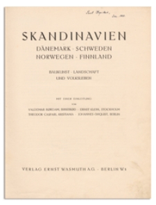 Skandinavien : Dänemark, Schweden, Norwegen, Finnland : Baukunst, Landschaft und Volksleben