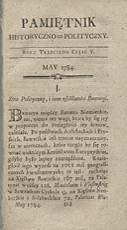 Pamiętnik Historyczno-Polityczny Przypadk&oacute;w, Ustaw, Os&oacute;b, Miejsc i Pism wiek nasz szczeg&oacute;lnie interesujących. R.1784 T.2 (Maj)