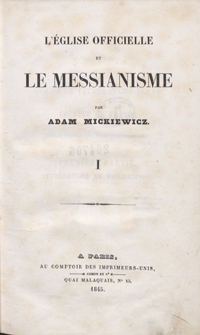 L'église officielle et le messianisme.1