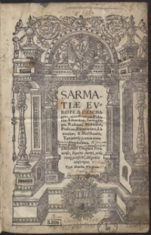 Sarmatiae Europeae Descriptio [...] Alexandi Gwagnini [...]