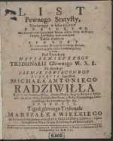 List Pewnego Statysty, Zawieraiący w sobie niektore Przyczyny, Dla ktorych z […] Zydow ledwie ktory do Wiary Swiętey Katolickiey nawracan bywa. Także niektore Sposoby Do nawracania Narodu Zydowskiego służące […] / Po Polsku do druku podany przez Jana Krzysztofa Lewka […]