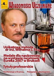Wiadomości Uczelniane : pismo informacyjne Politechniki Opolskiej, nr 4 (167), listopad-grudzień 2007