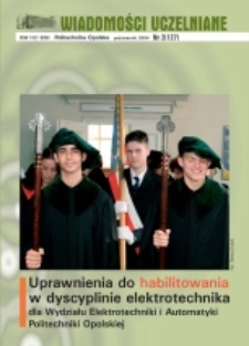 Wiadomości Uczelniane : pismo informacyjne Politechniki Opolskiej, nr 2 (127), październik 2004