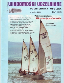 Wiadomości Uczelniane : pismo informacyjne Politechniki Opolskiej, nr 1 (116), wrzesień 2003