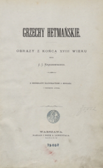 Grzechy hetmańskie : obrazy z końca XVII wieku