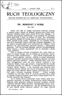 Ruch Teologiczny : dodatek informacyjny do „Przeglądu Teologicznego”. R. 1 (1929) nr 1-4