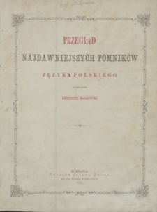 Przegląd najdawniejszych pomników języka polskiego