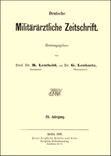 Ein neues chirurgisches Taschenbesteck, insbesondere für den Feldgebrauch bestimmt, Deutsche Militärärztliche Zeitschrift, 1896, Jg. 25, S. 156-161