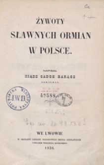 Żywoty sławnych Ormian w Polsce