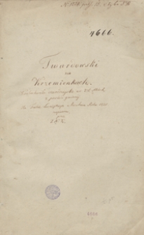 Twardowski na Krzemionkach. Krotochwila czarodziejska we 3-ch aktach z powieści gminnej dla Teatru Lwowskiego w kwietniu roku 1825 napisana przez J[ana] N[epomucena] K[amińskiego]