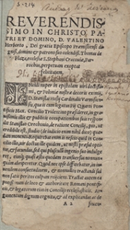 [De loco et Authoritate Romani Pontificis in Ecclesia Christi et Conciliis Stanislai Hosii [&hellip;] epistola ad Stanislaum Orechovium. [Acc.:] Stanisław Orzechowski: Epistola ad S. Hosium]