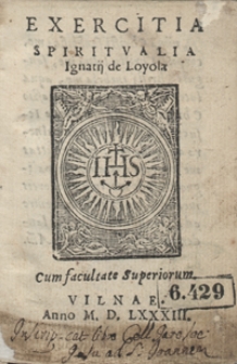 Exercitia Spiritualia Ignatii de Loyola