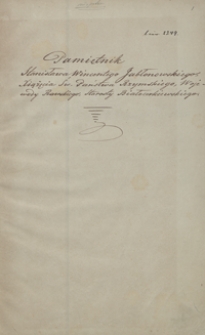 Pamiętnik Stanisława Wincentego Jabłonowskiego xiążęcia św. państwa rzymskiego, wojewody rawskiego, starosty białocerkiewskiego [z lat 1734-1737]