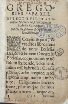 Stanislai Socolovii [...] Orationes Ecclesiasticae septem [...]