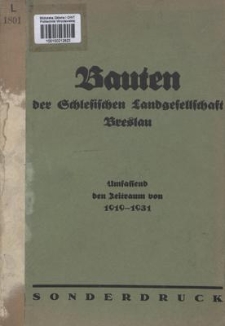 Bauten der Schlesischen Landgesellschaft Breslau : umfassend den Zeitraum von 1919-1931