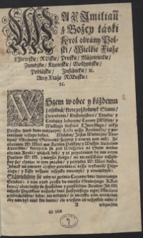 [Uniwersał wzywający szlachtę polską do obrony swych wolności przy jego boku jako kr&oacute;la]