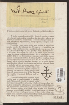 Wit Stwosz jako rytownik