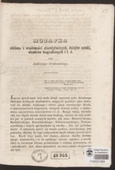 Mozajka złożona z wiadomości starożytniczych, dziejów sztuki, ułamków biograficznych i t. d.