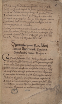[Acta Tomiciana. Tom III obejmujący odpisy akt politycznych, listów, wierszy dot. dziejów Polski za panowania Zygmunta I Starego z lat 1514-1515]