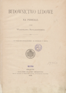 Budownictwo ludowe na Podhalu