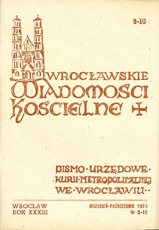 Wrocławskie Wiadomości Kościelne. R. 33 [i.e. 34] (1979), nr 9/10