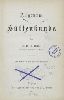 Allgemeine H&uuml;ttenkunde