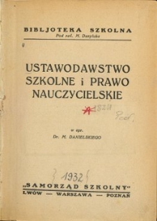 Ustawodawstwo szkolne i prawo nauczycielskie