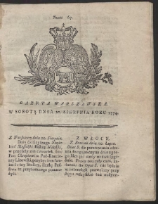 Gazeta Warszawska. R.1774 Nr 67