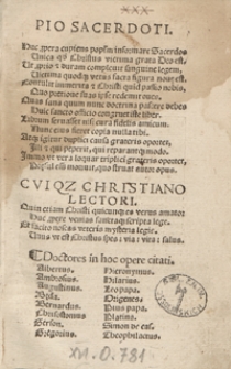 Vivificae Passionis Christi Hystorica explanatio, cum doctissima applicatione ad sacrificium utriusq[ue] testamenti Per [...] Ioannem Leopoliensem [...] congesta et pronunciata