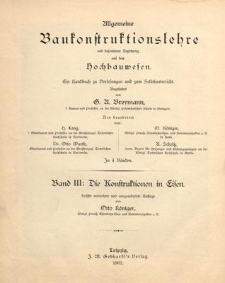 Die Konstruktionen in Eisen