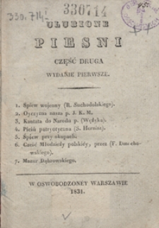 Ulubione piesni. Część druga. Wyd. pierwsze