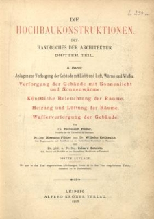 Anlagen zur Versorgung der Gebäude mit Licht und Luft, Wärme und Wasser