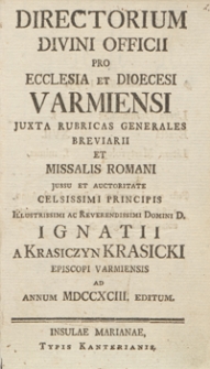 [Bajki, fragmenty poematu L. Ariosta i różne zapiski Ignacego Krasickiego]