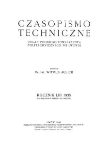 Czasopismo Techniczne. R. 53, 10 stycznia 1935, Nr 1