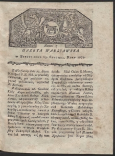 Gazeta Warszawska. R. 1779 Nr 7