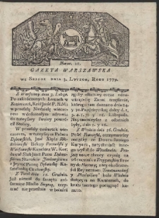 Gazeta Warszawska. R. 1779 Nr 10