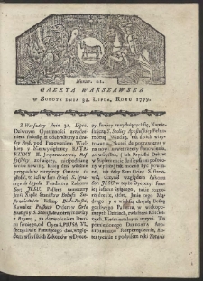 Gazeta Warszawska. R. 1779 Nr 61