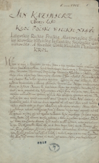 [Uniwersał Jana Kazimierza z maja 1666]