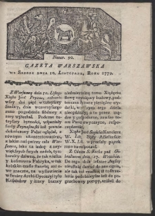 Gazeta Warszawska. R. 1779 Nr 90