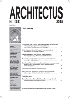 Spis rzeczy [Architectus : Pismo Wydziału Architektury Politechniki Wrocławskiej, 2018, nr 1 (53)]
