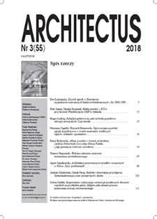 Spis rzeczy [Architectus : Pismo Wydziału Architektury Politechniki Wrocławskiej, 2018, nr 3 (55)]