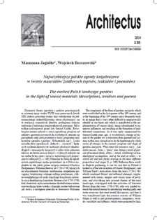 Najwcześniejsze polskie ogrody krajobrazowe w świetle materiałów źródłowych (opisów, traktatów i poematów)