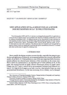 New application of D-π-A molecules as a sensor for recogni-tion of Cu2+ in polluted water