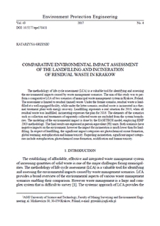 Comparative environmental impact assessment of the landfilling and incineration of residual waste in Krakow