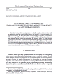 Removal of 2,4,6-trichlorophenol from aqueous solutions using agricultural waste as low-cost adsorbents