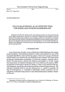 Cellular automata as an effective tool for modelling of biofilm morphology