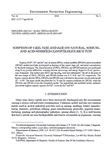 Sorption of Cd(II), Ni(II) and Zn(II) on natural, sodium-, and acid-modified clinoptilolite-rich tuff