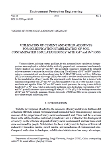 Utilization of cement and other additives for solidification/stabilization of soil contaminated simultaneously with Cd2+ and Pb2+ ions