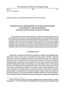 Microfauna composition of activated sludge in domestic and industrial sewage activated sludge systems